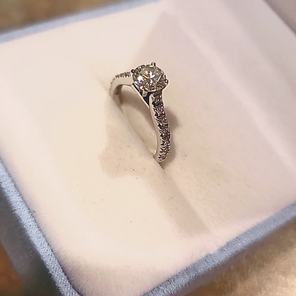 Moissanite Solitaire Ring - Picture 1 of 8